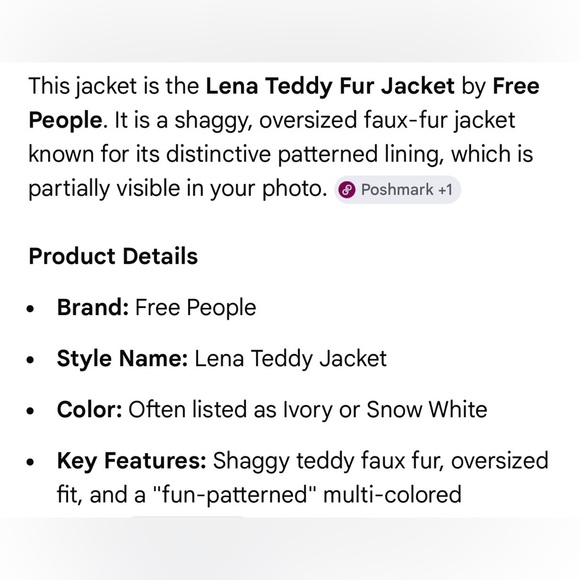 FREE PEOPLE LENA TEDDY JACKET - Picture 6 of 6